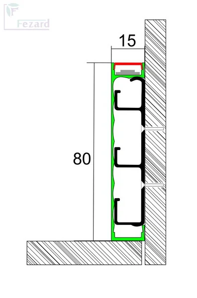 Алюминиевый плинтус Fezard Кабельный ALP-G80-LA Алюминий 80*15*2500 мм в Самаре