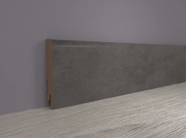 Плинтус MDF Bonkeel 24064 Бетон Лофт Графит (100х16х2400 мм) в Самаре