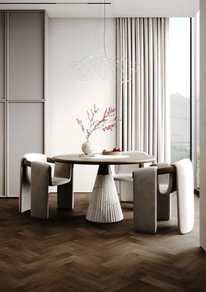 Кварц-виниловая плитка Fargo Herringbone 44-7009-24 Дуб Шварцвальд в Самаре