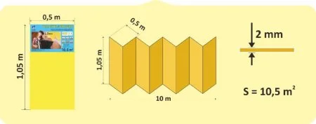 Подложка Солид 2мм гармошка желтая (10.5 м2) в Самаре