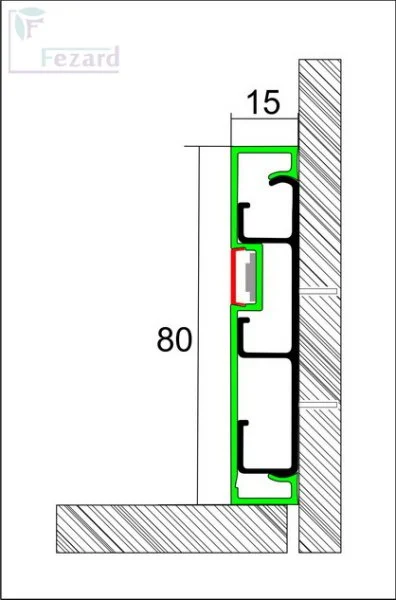 Алюминиевый плинтус Fezard Кабельный ALP-G80-LF Алюминий 80*15*2500 мм в Самаре