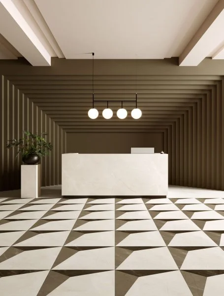 Керамогранит Coliseum Фьямма Уайт Вставка Фрэйм 60х60 (Натуральный и Реттифицированный) в Самаре