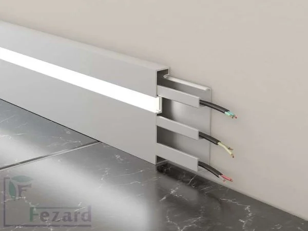 Алюминиевый плинтус Fezard Кабельный ALP-G80-LF Алюминий 80*15*2500 мм в Самаре